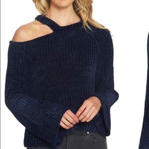 State Split Neck Chenille Sweater